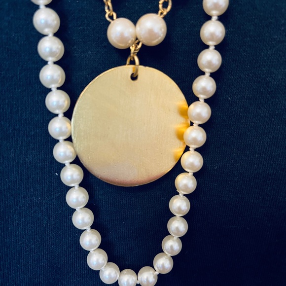 Givenchy 2 Necklaces VINTAGE Pearl Medallion NEW with Tags Nordstrom - Picture 3 of 10